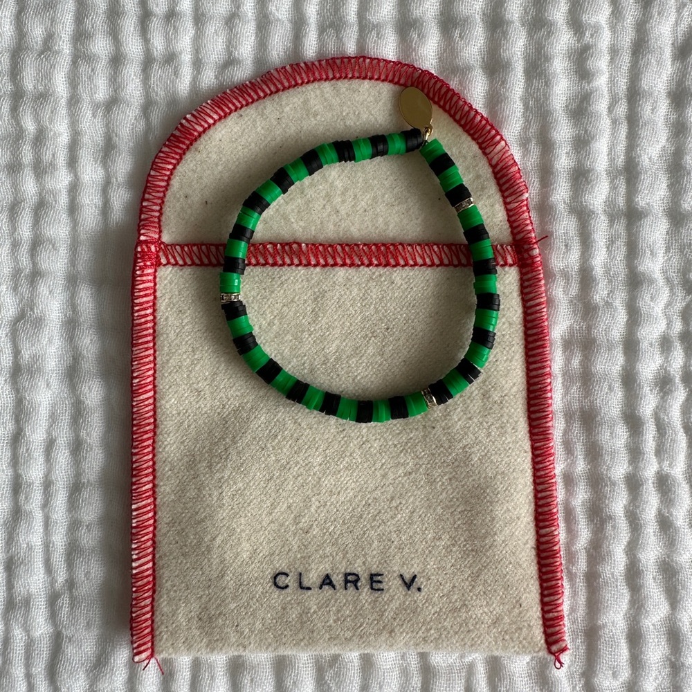 Clare V beaded disc stretch bracelet